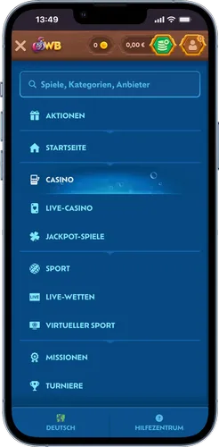 Casino-Menü